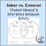 Spanish Saber and Conocer Interactive Notebook Activity and Student Handout
