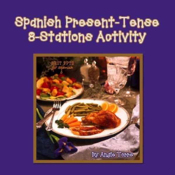 Present Tense, 8 Station Activity in Spanish