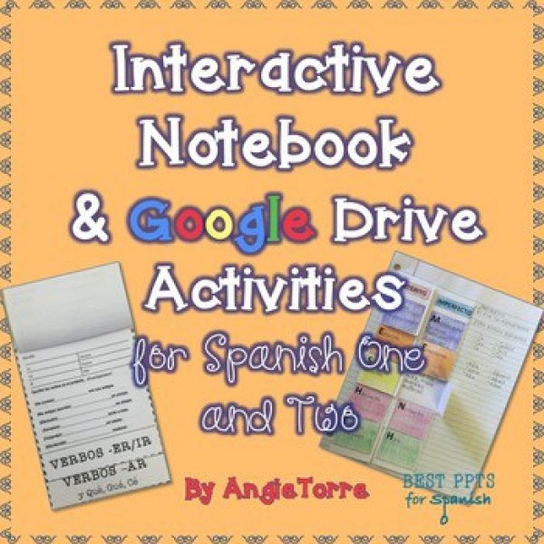 Spanish Interactive Notebook and Google Drive Activities for Spanish One and Two