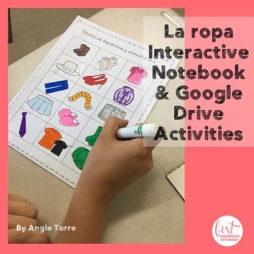 Spanish Clothing Interactive and Google Drive Activities
