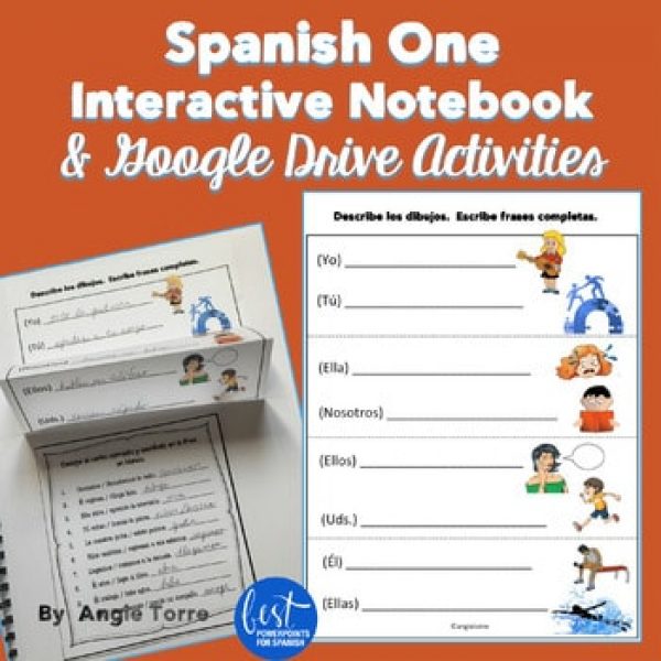 Spanish One Interactive Notebook Activities and Google Drive Activities