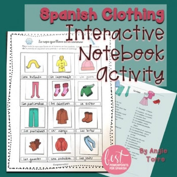 Spanish Clothing Interactive Notebook Activity