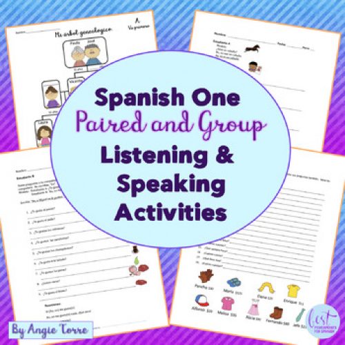 Spanish One Speaking and Listening Paired and Group Activities for One Year