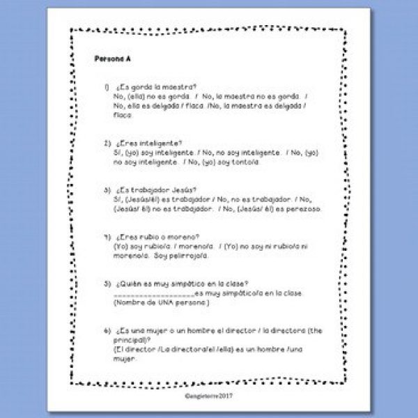 Spanish Ser Paired Listening and Speaking Activities - Image 4