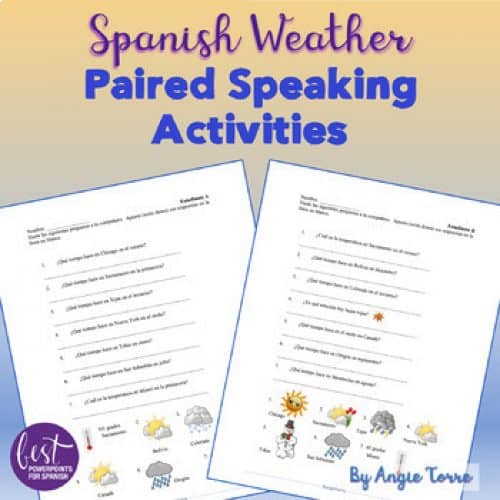 Spanish Weather El tiempo Paired Speaking Activities