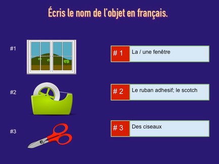 French Classroom Objects Google Drive Activity