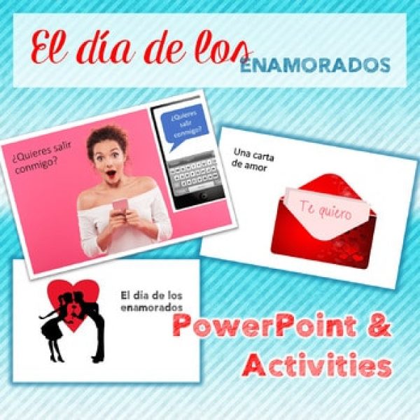 Spanish Valentine's Day El día de los enamorados PowerPoint and INB Activities
