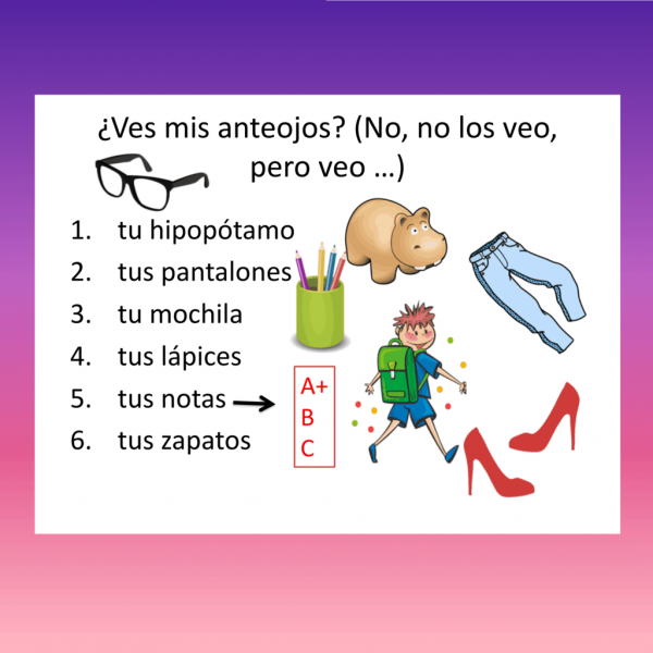 Spanish Object Pronouns Dice Game
