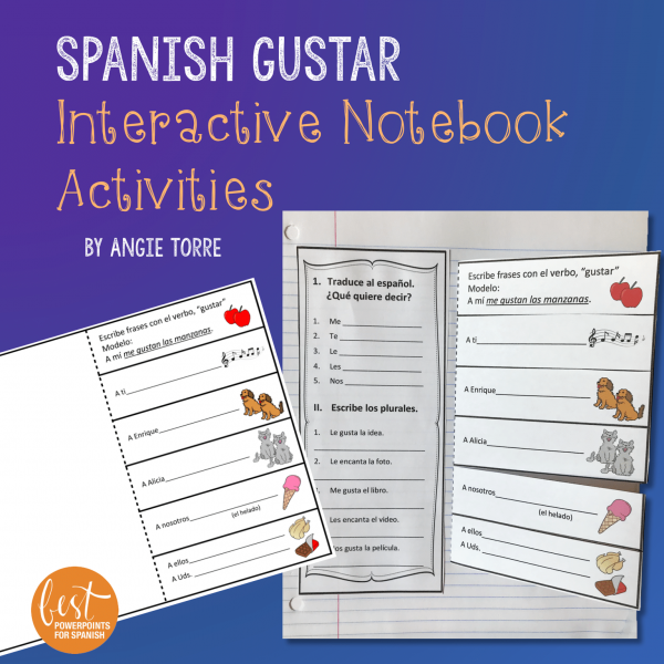 Spanish Gustar Interactive Notebook Activities