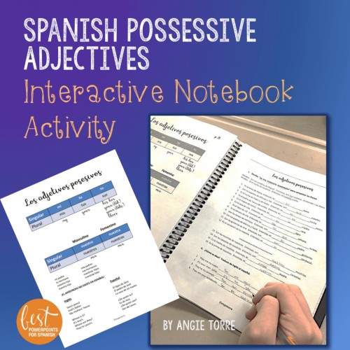 Spanish Possessive Adjectives Interactive Notebook Activity