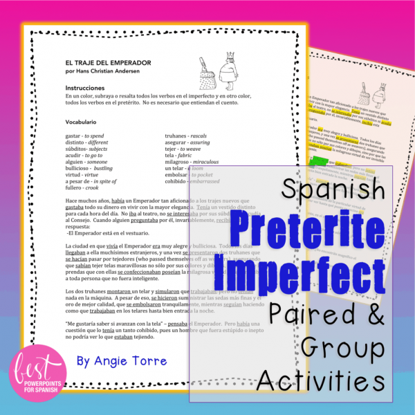 Spanish Preterite Imperfect Paired and Group Listening and Speaking Activities