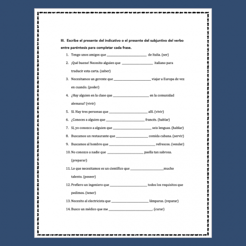 Spanish Subjunctive Digital and Printable Assessments | Tests ...