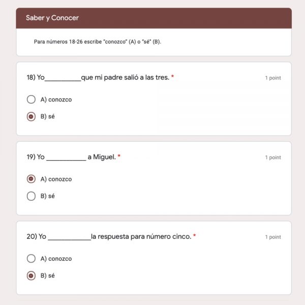 Spanish One Two and Three Final Exams Autocorrecting Google Forms and Printable - Image 3