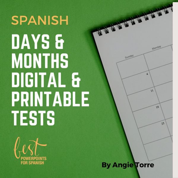 Los días y meses Spanish Days & Months Digital and Printable Tests: Calendar at an angle