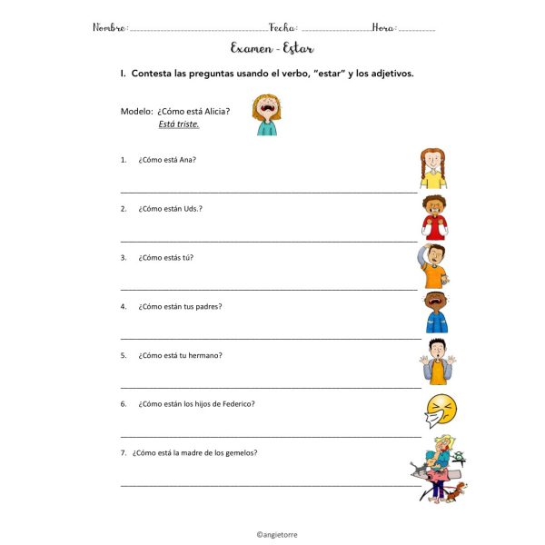 Spanish One and Two Digital and Printable Tests and Worksheets