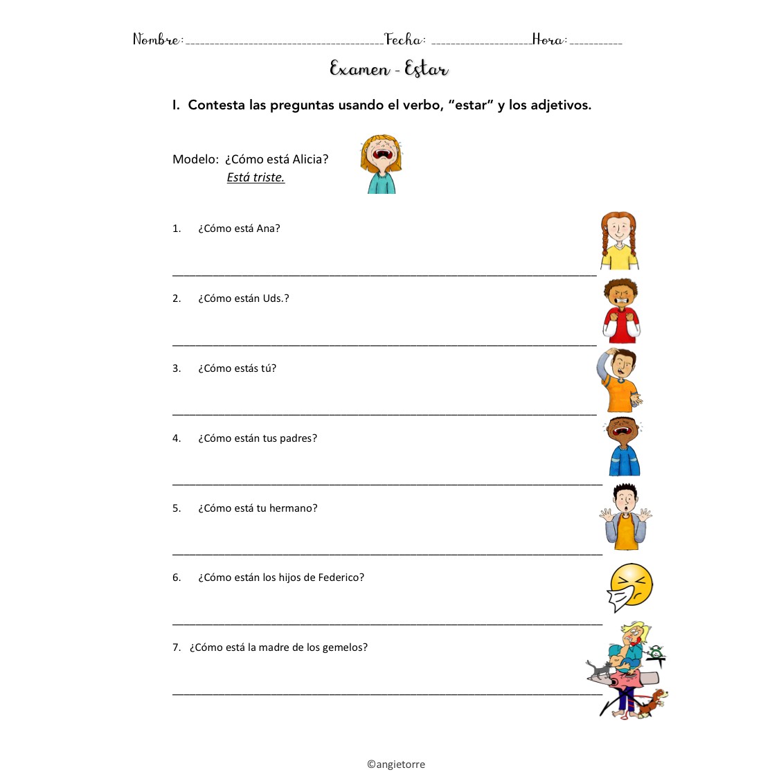 Learning Spanish Worksheets Printable