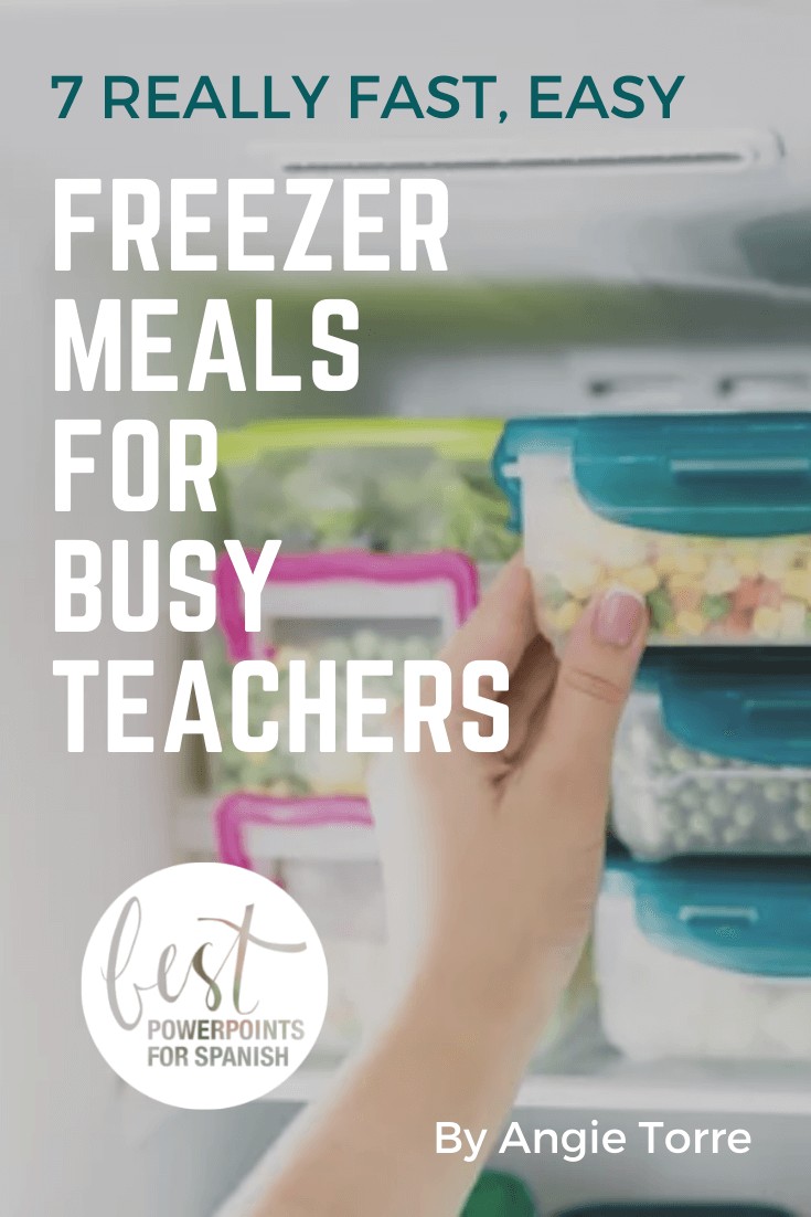 7 Really fast, easy healthy Freezer Meals for Busy Teachers Putting container of food in freezer