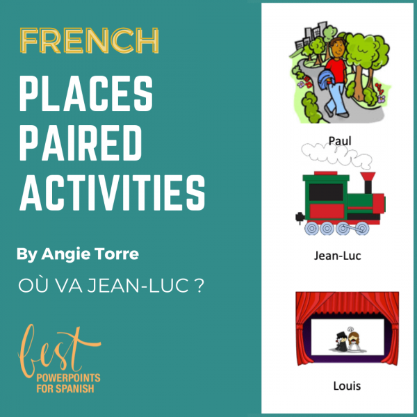 The French Verb Aller and Places Paired Speaking Activities Les endroits park, train station, theater
