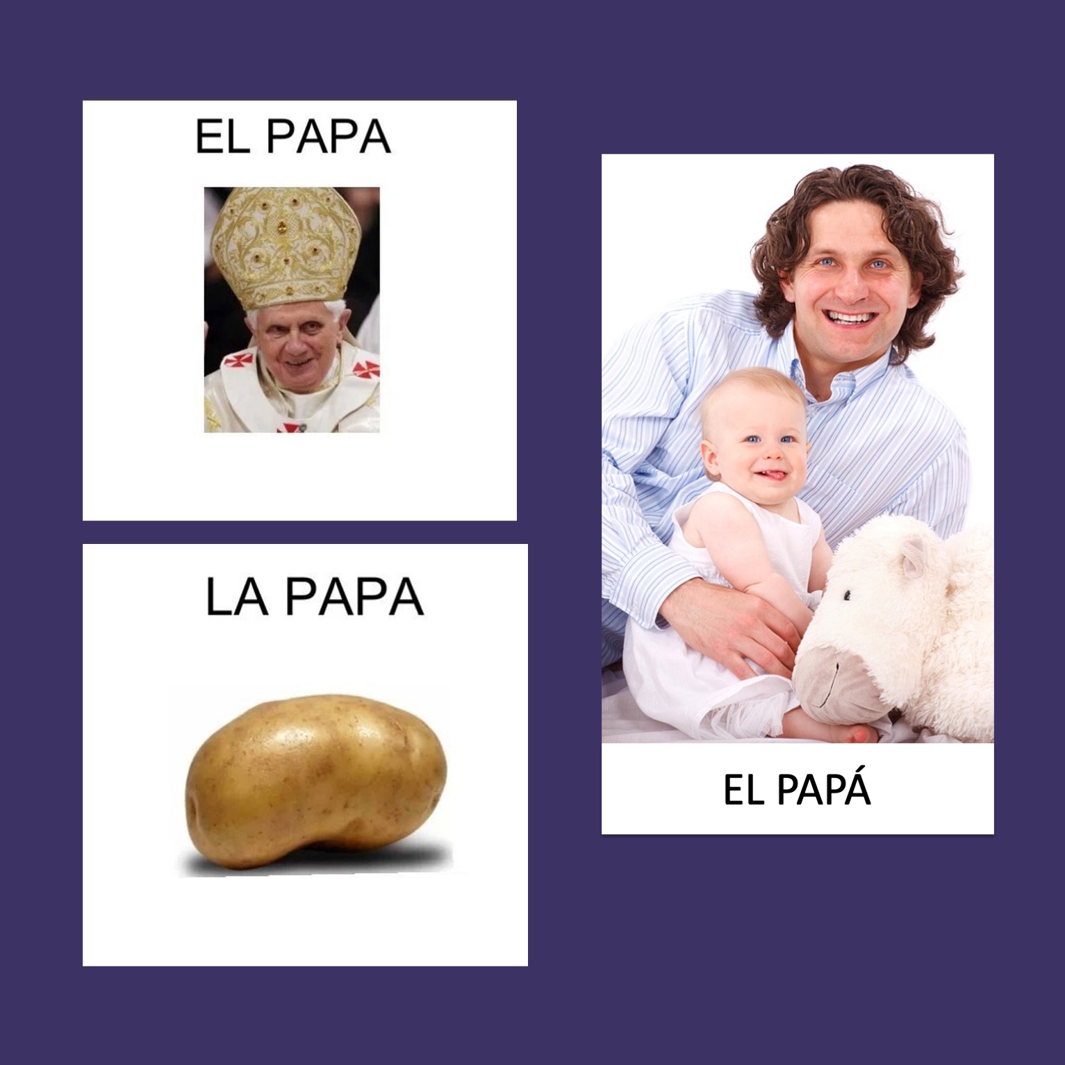 Spanish Accents Lesson Plans and Curriculum El papa, la papa, el papá