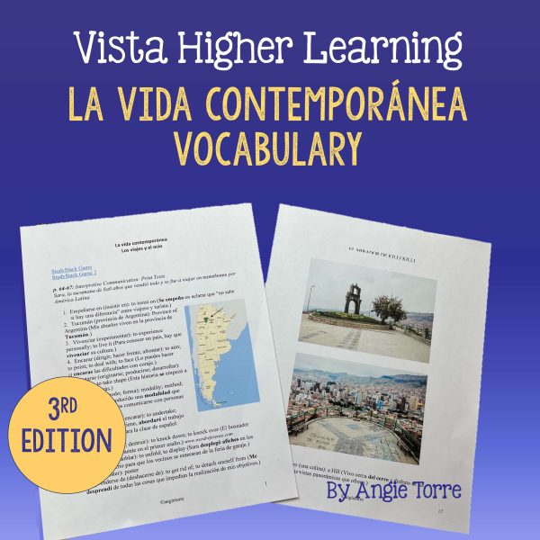 La vida contemporánea vocabulary and quizzes for AP Spanish