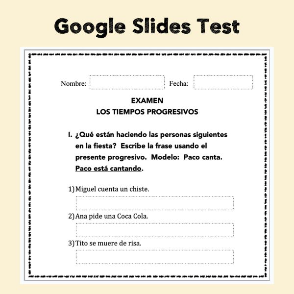 Spanish Progressive Present Tense Digital and Printable Activities, Tests - Image 4