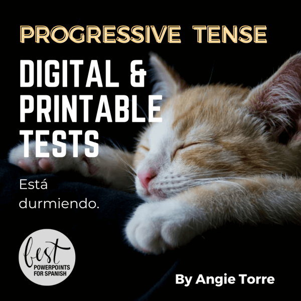 Spanish Progressive Present Tense Tests and Activities