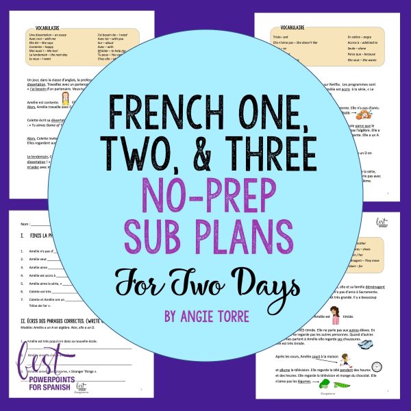 French Sub Plans Emergency Lesson Plans